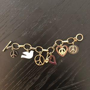 Peace charm bracelet